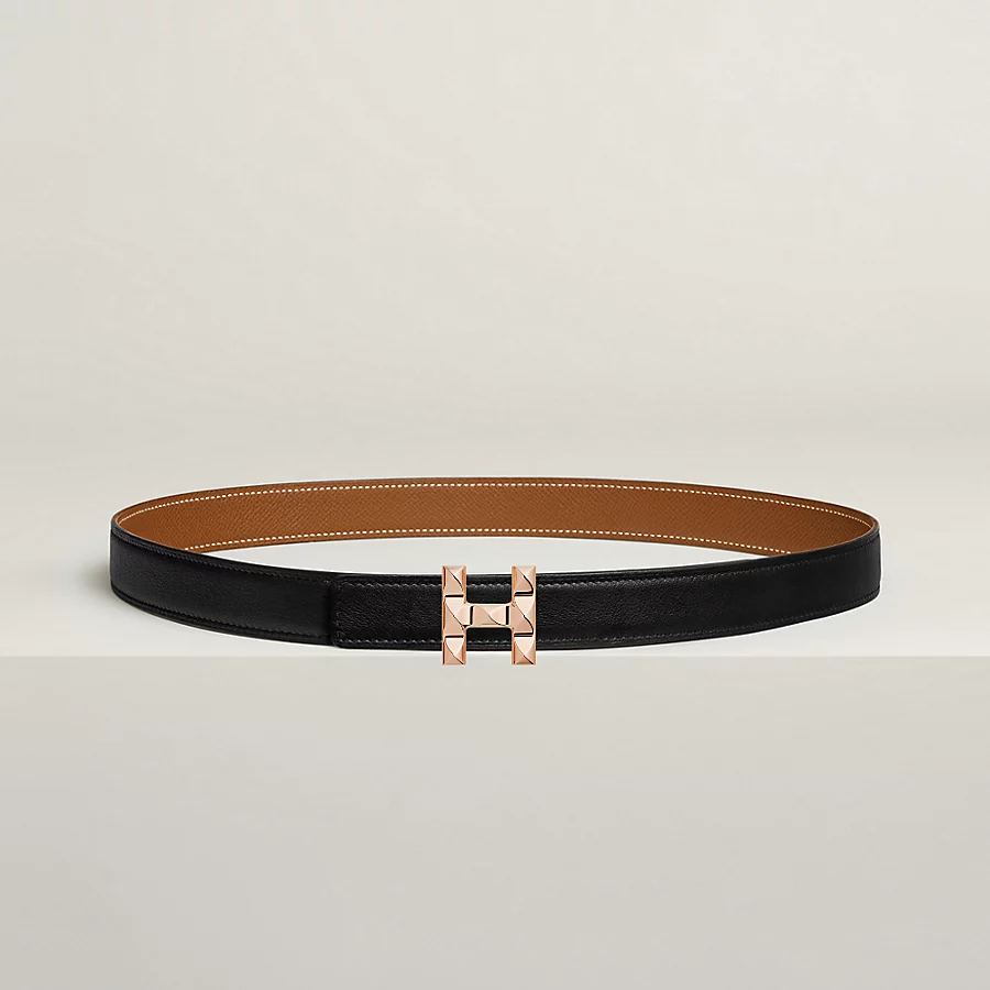 H Infini belt buckle & Reversible leather strap 24 mm - Image 1